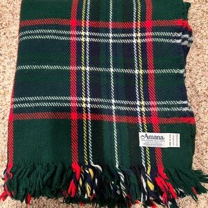 Amana Tartan Throw Blanket - Green, Red, and Blue
